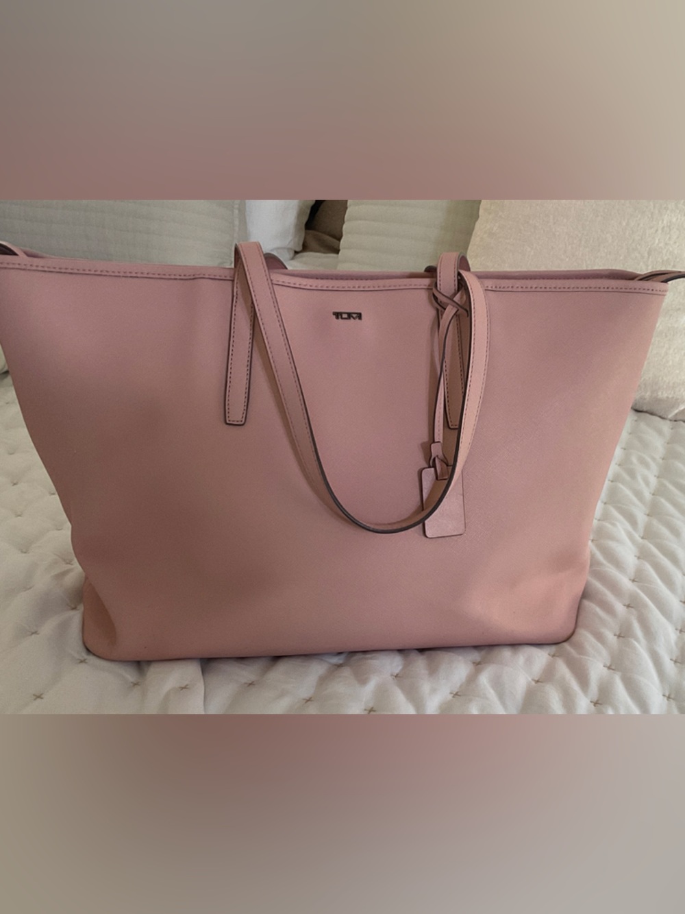 Tumi Pink Leather Tote Bag